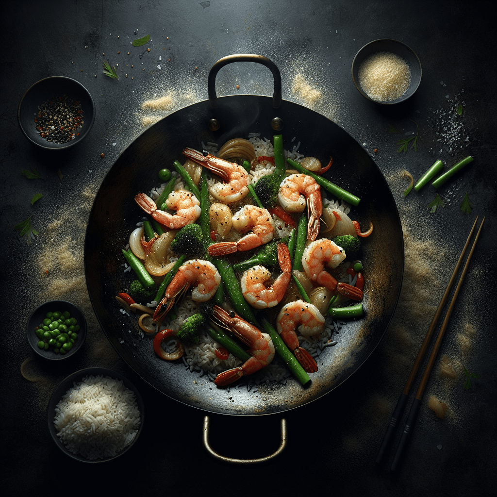 Wok d'Inspiration Asiatique aux Crevettes