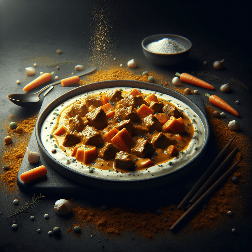 Curry de viande aux carottes crémeux