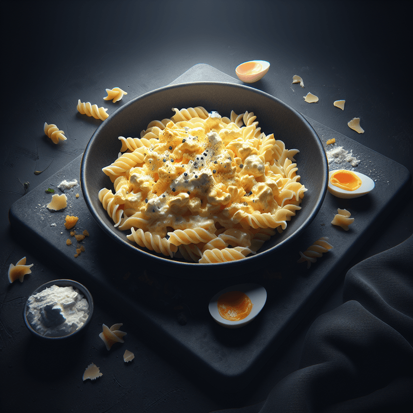 Pâtes crémeuses aux œufs brouillés