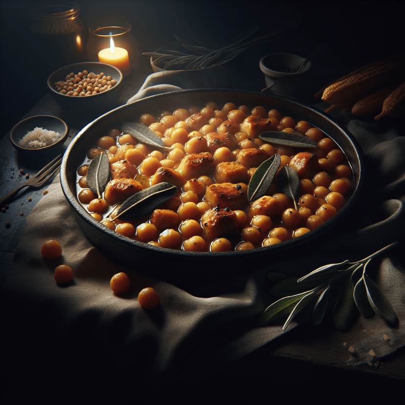 Ragoût de Pois Chiches et Poulet à la Sauge