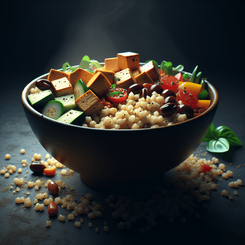 Bol végétarien au tofu et boulghour
