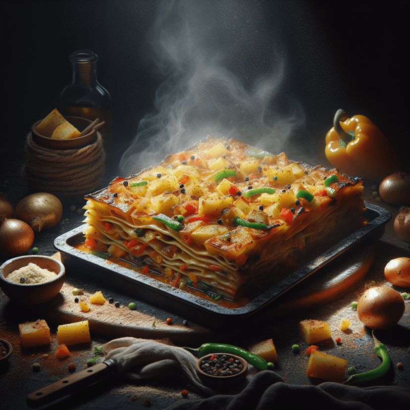 Lasagnes aux pommes de terre et poivrons