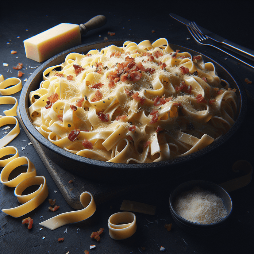 Tagliatelles aux Lardons et Fromage