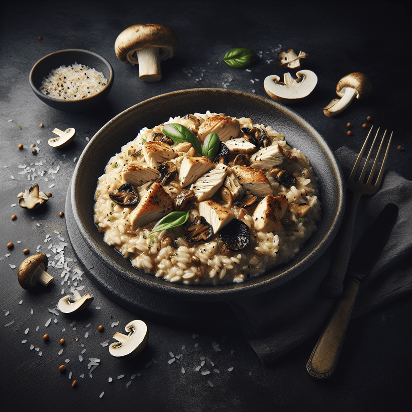 Risotto aux cèpes et poulet