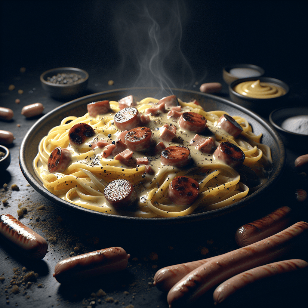 Pasta alla Carbonara avec Saucisses