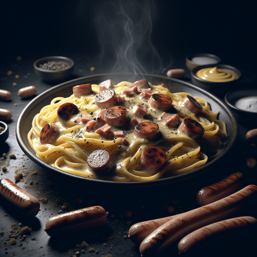 Pasta alla Carbonara avec Saucisses