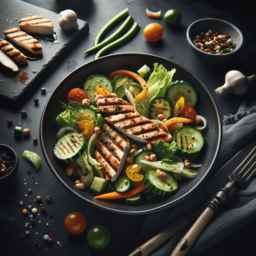 Salade de Poulet Grillé et Légumes d'Été