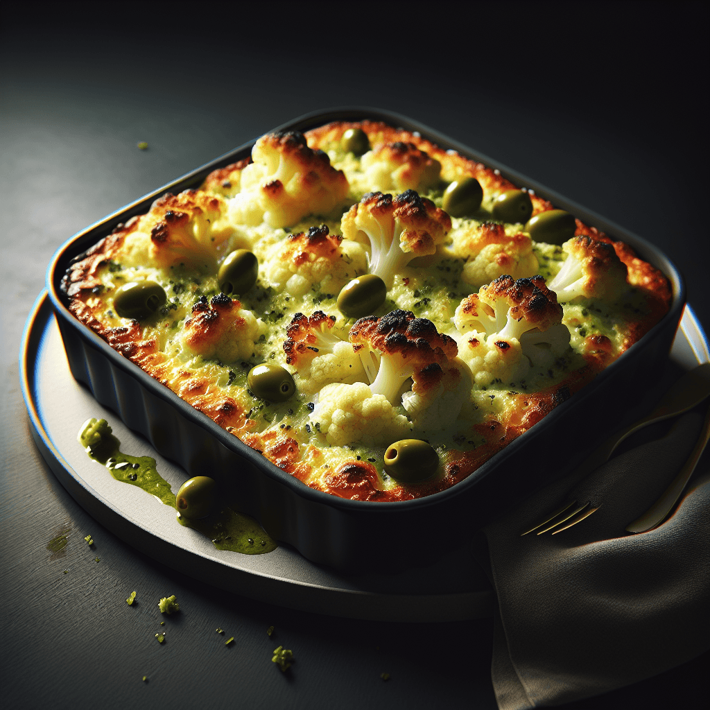 Gratin de chou-fleur à la tapenade verte