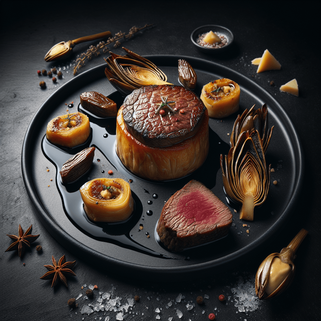 Mini Bœuf Wellington avec Foie Gras et Artichauts Confits