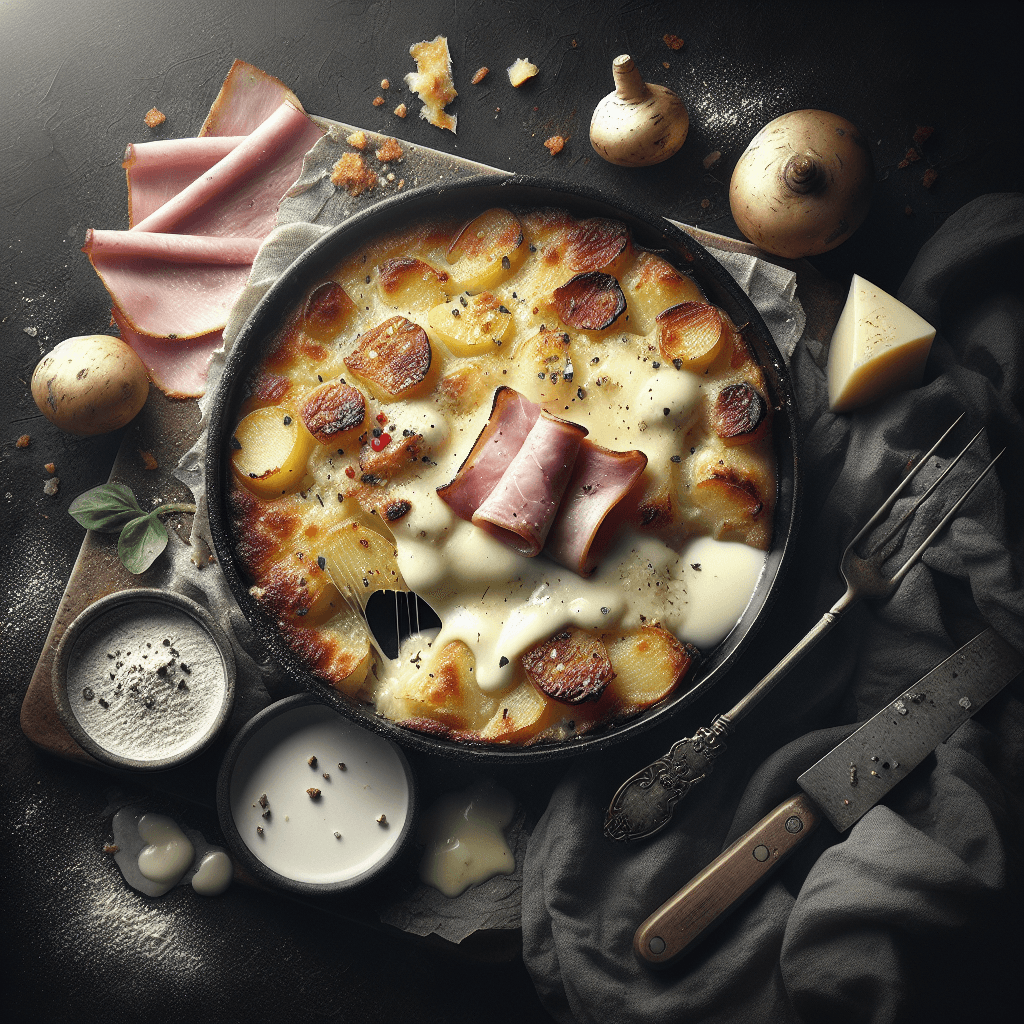 Gratin de Pommes de Terre, Jambon, et Mozzarella