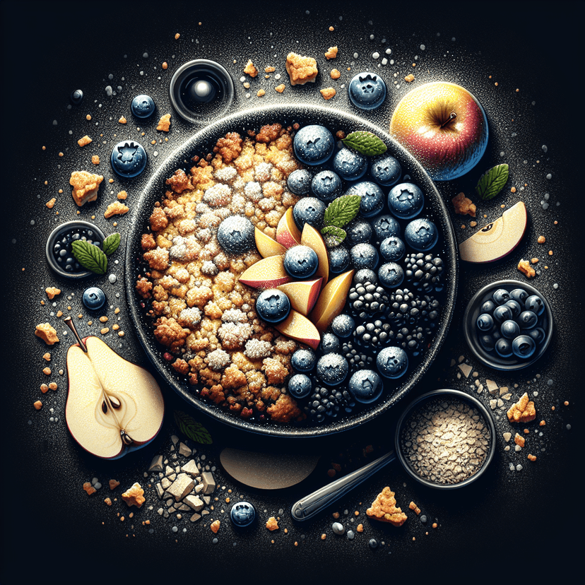 Crumble Myrtille, Pomme et Poire