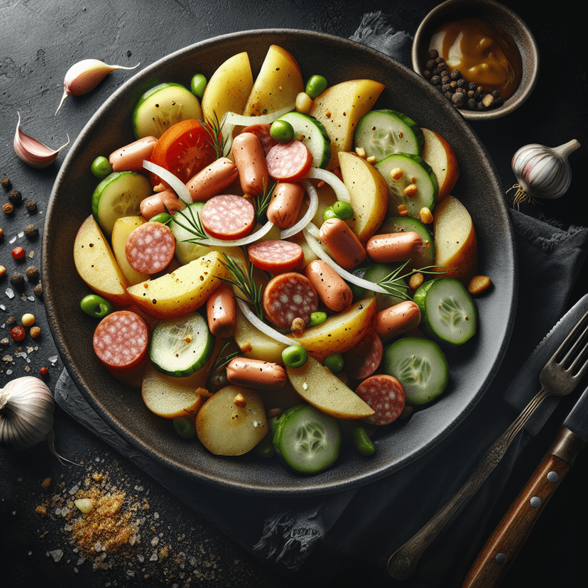 Salade de Pommes de Terre aux Saucisses Knack et Cornichons