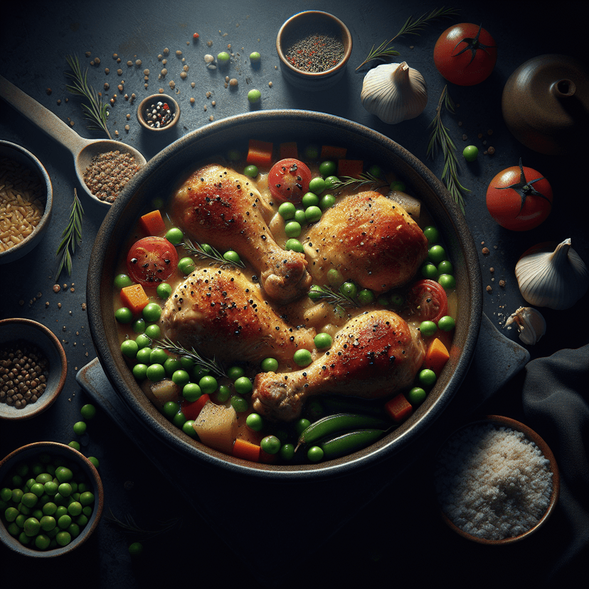 Poulet au Riz et aux Petits Pois