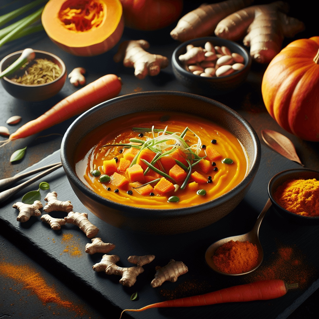 Soupe épicée au potiron et carottes