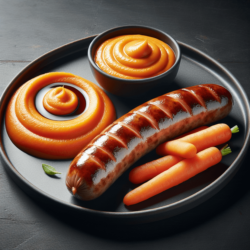Saucisse de Toulouse et purée de carottes