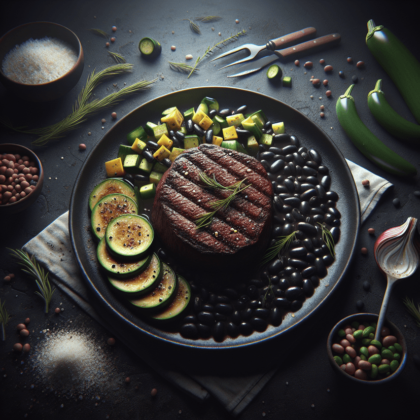 Steak Vegan aux Haricots Noirs et Courgette