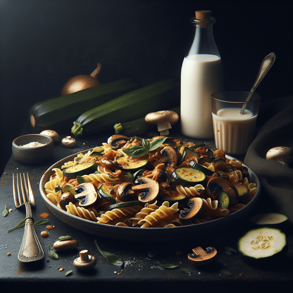 Pâtes aux champignons et courgettes
