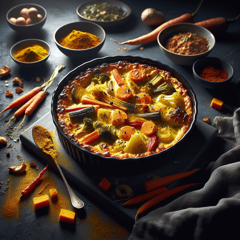Gratin de Chou-Fleur et Carottes au Lait de Coco, Curry et Curcuma