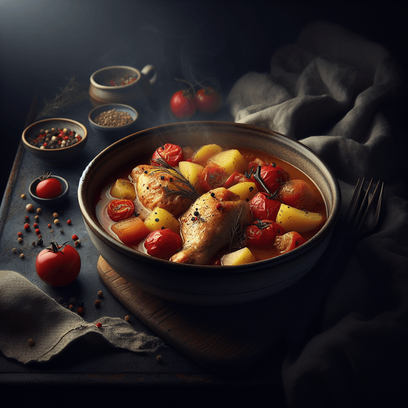 Poulet aux Tomates et Pommes de Terre