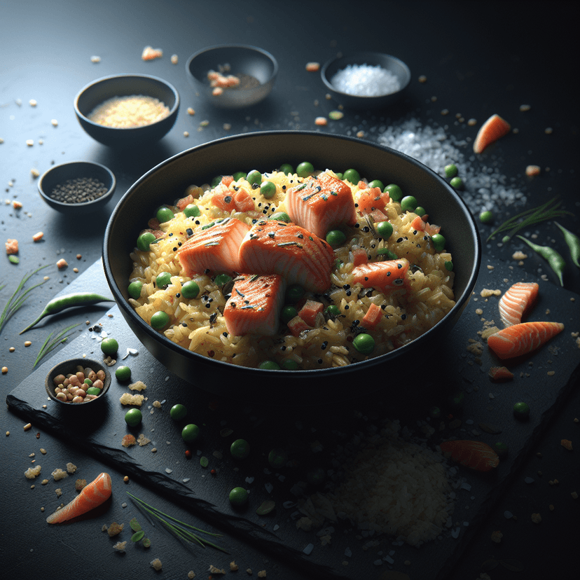 Riz de Camargue au Saumon et Petits Pois