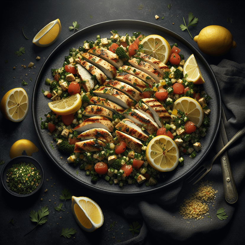 Aiguillettes de Poulet Grillées au Citron avec Taboulé Maison