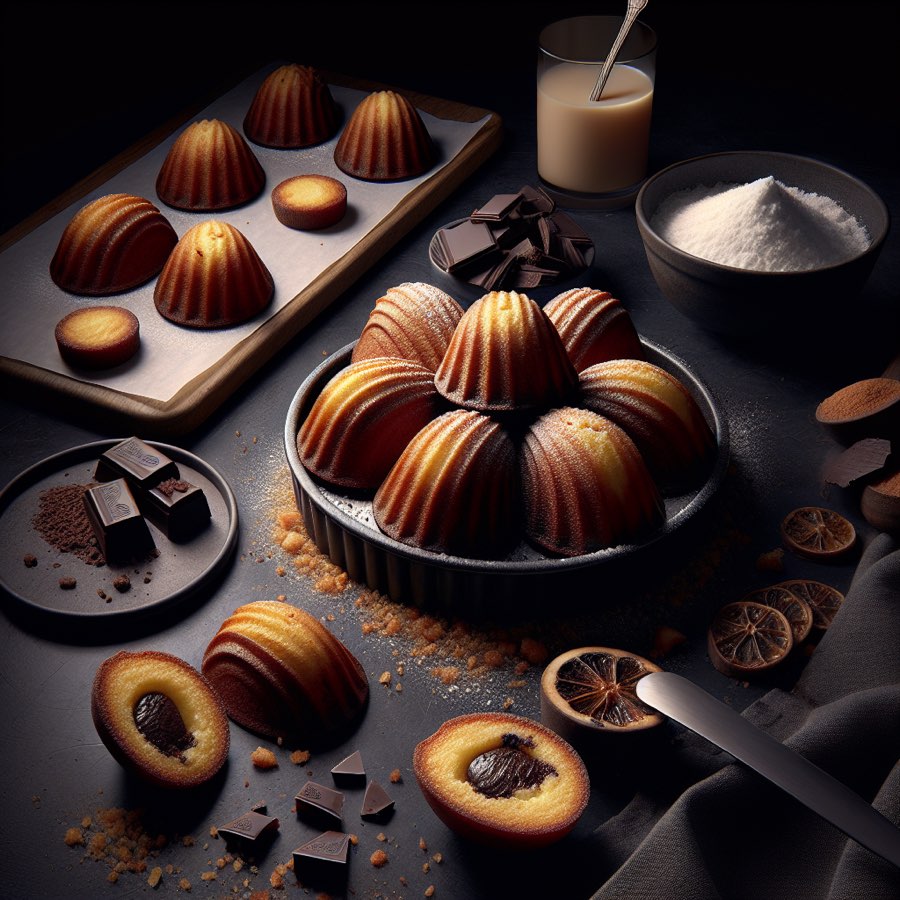 Madeleines moelleuses au chocolat