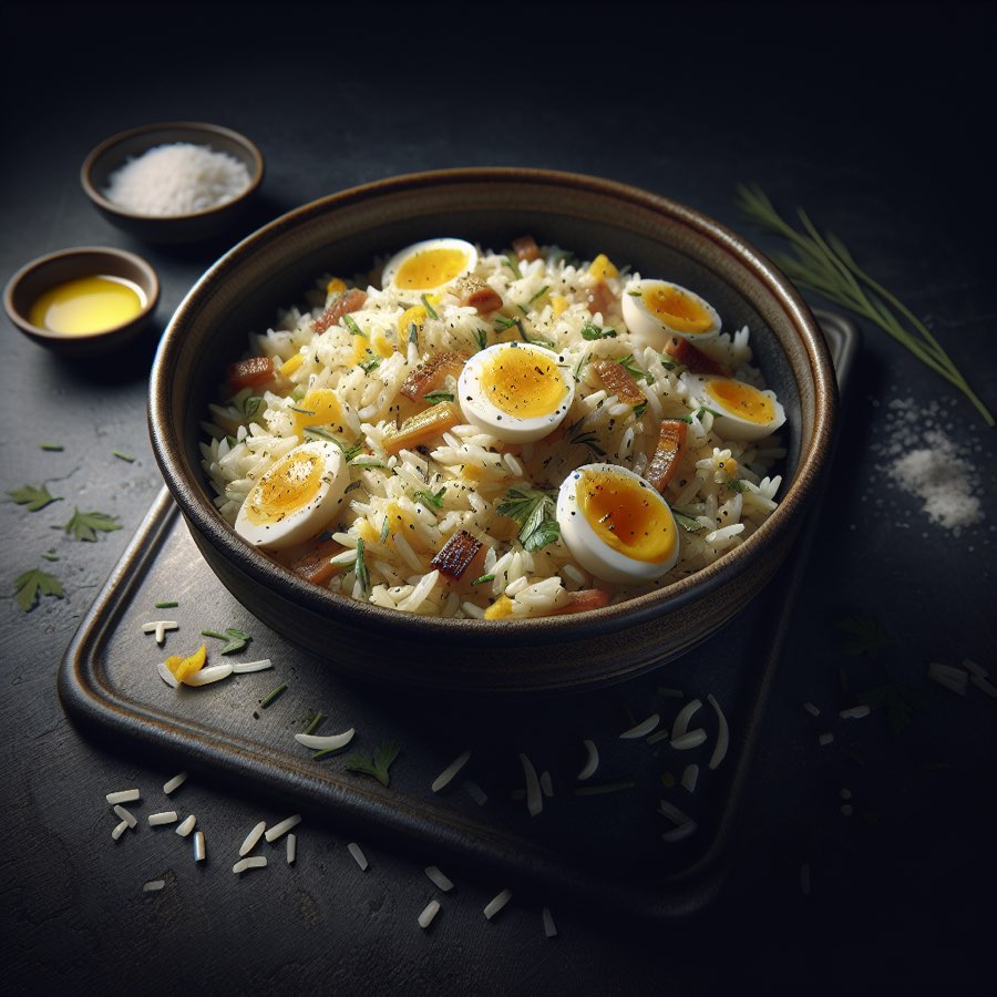 Riz sauté au fenouil et œufs