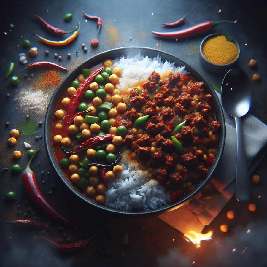 Chili de viande hachée aux pois chiches et poivrons